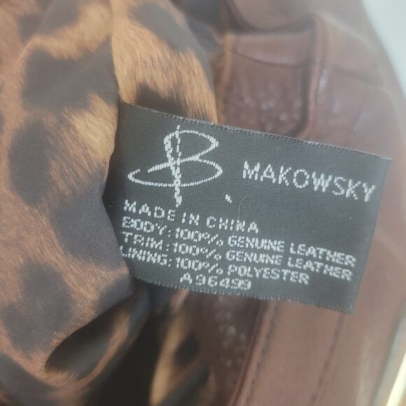 B Makowsky Burgundy Genuine Leather Gold Hardware - Picture 9 of 12